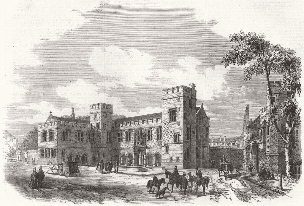 BERKS. New school buildings at Eton College 1862 old antique print picture